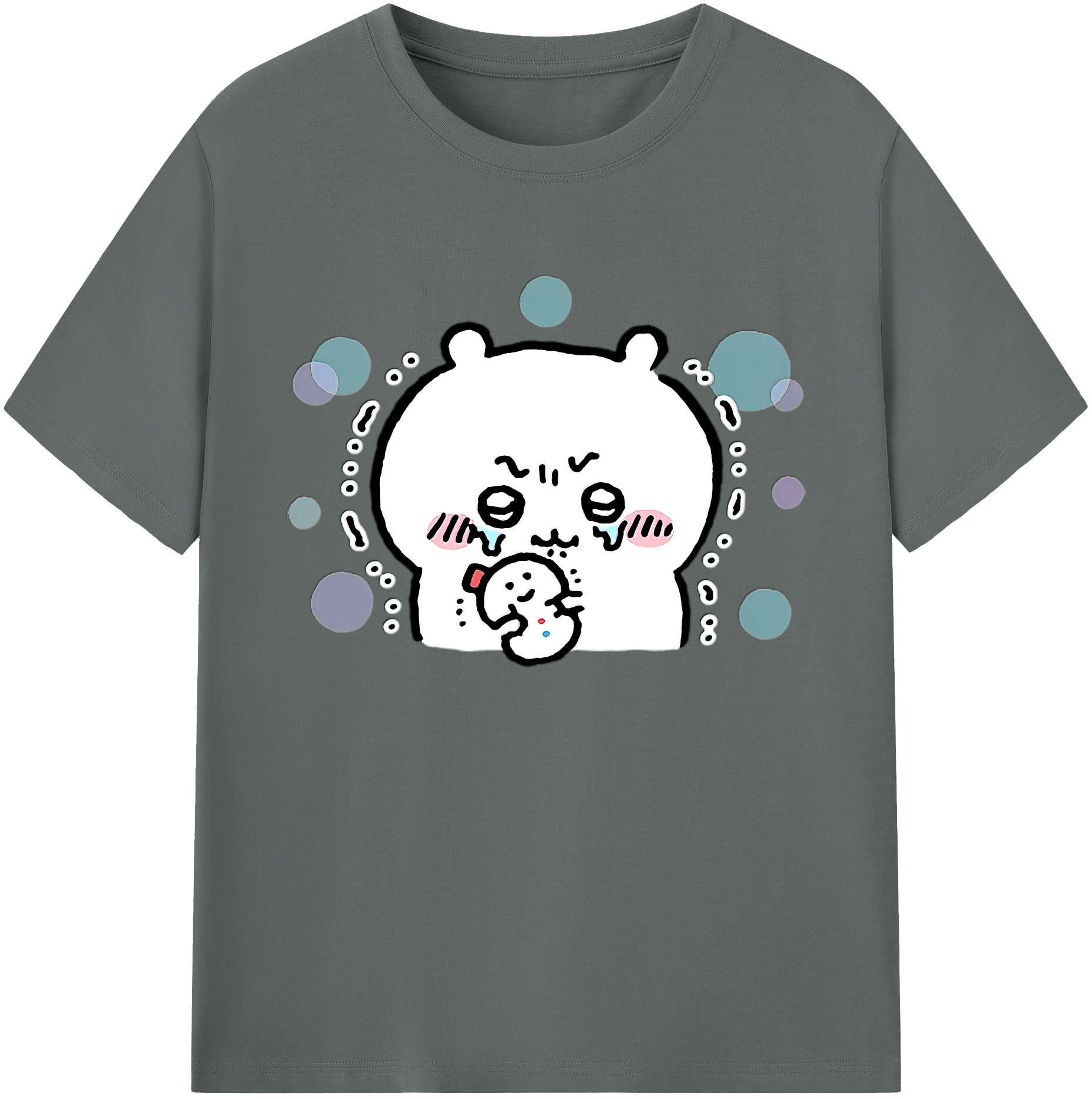 （画像用） ちいかわ ちいかわ Chii-kawa chiikawa 綿100％ メンズ半袖Tシャツ｜肌触りやわらか＆通気性